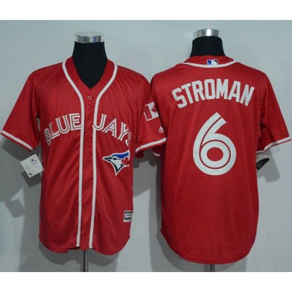 Blue Jays #6 Marcus Stroman Red New Cool Base Canada Day Stitched Jersey