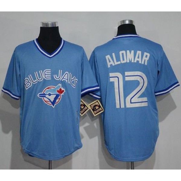Blue Jays #12 Roberto Alomar Light Blue Cooperstown Throwback Stitched Jersey