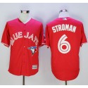 Blue Jays #6 Marcus Stroman Red New Cool Base 40th Anniversary Stitched Jersey
