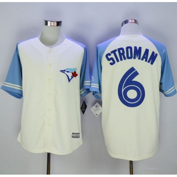 Blue Jays #6 Marcus Stroman Cream Blue Exclusive New Cool Base Stitched Jersey
