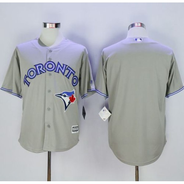 Blue Jays Blank Grey New Cool Base Stitched Jersey