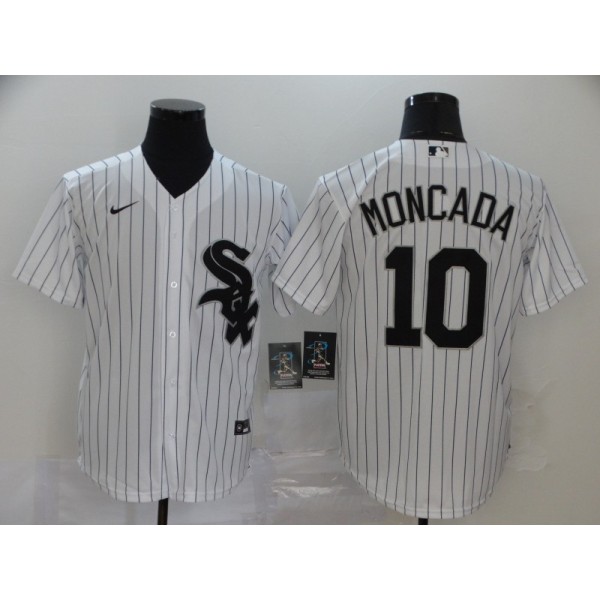 Chicago White Sox Blank #10 #10 Yoán Moncada White Cool Base Stitched Jersey