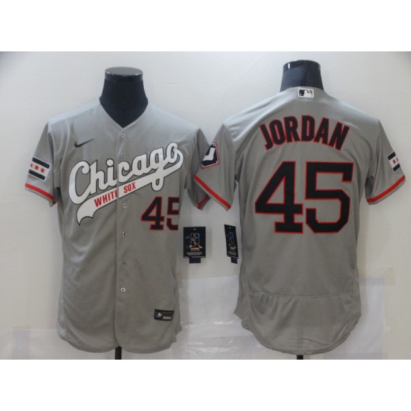Chicago White Sox #45 Michael Jordan Grey Flex Base Stitched Jersey
