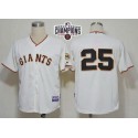 Giants #25 Barry Bonds Cream Cool Base W 2014 World Series Champions Patch Stitched Jersey