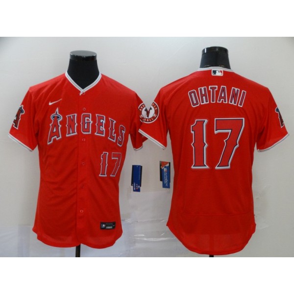 Los Angeles Angels #17 Shohei Ohtani Red Flex Base Stitched Jersey