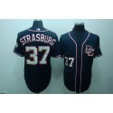 Nationals #37 Stephen Strasburg Blue Stitched Jersey