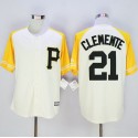 Pirates #21 Roberto Clemente Cream Gold Exclusive New Cool Base Stitched Jersey