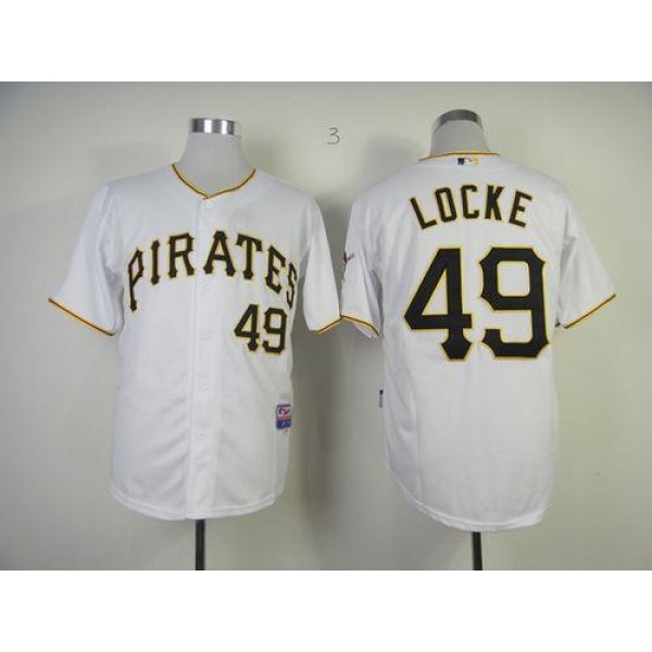 Pirates #49 Jeff Locke White Cool Base Stitched Jersey