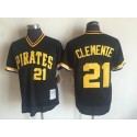 Pittsburgh Pirates #21Roberto Clemente Mitchell And Ness Black Throwback Stitched Jersey