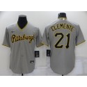 Pittsburgh Pirates #21 Roberto Clemente Grey Cool Base Stitched Jersey