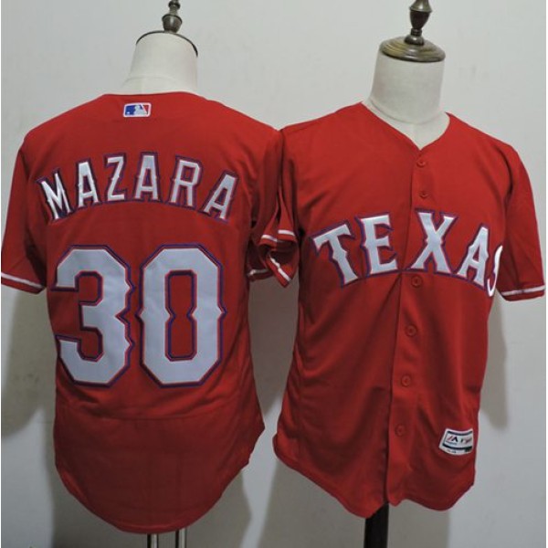 Rangers #30 Nomar Mazara Red Flexbase Authentic Collection Stitched Jersey