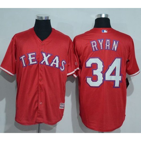 Rangers #34 Nolan Ryan Red New Cool Base Stitched Jersey
