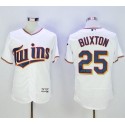 Twins #25 Byron Buxton White Flexbase Authentic Collection Stitched Jersey