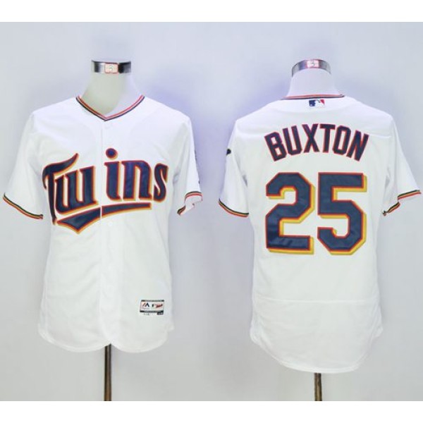 Twins #25 Byron Buxton White Flexbase Authentic Collection Stitched Jersey