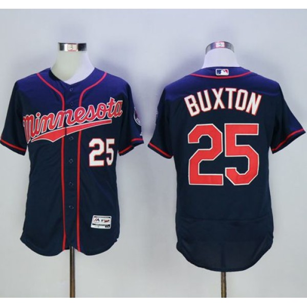 Twins #25 Byron Buxton Navy Blue Flexbase Authentic Collection Stitched Jersey
