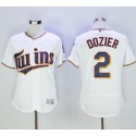 Twins #2 Brian Dozier White Flexbase Authentic Collection Stitched Jersey