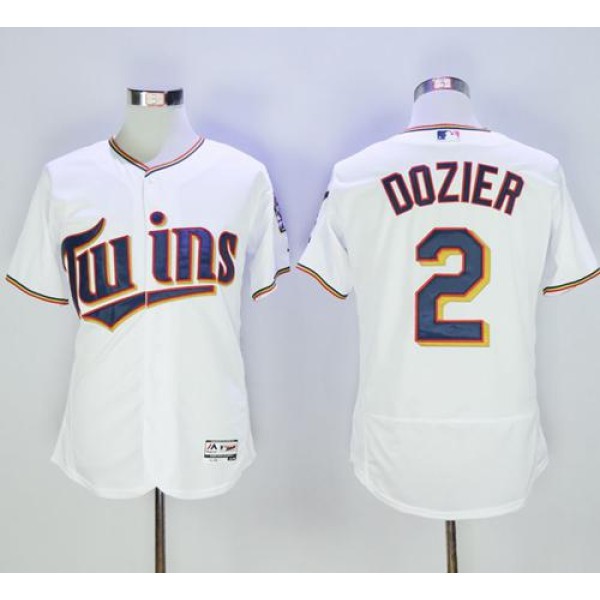 Twins #2 Brian Dozier White Flexbase Authentic Collection Stitched Jersey
