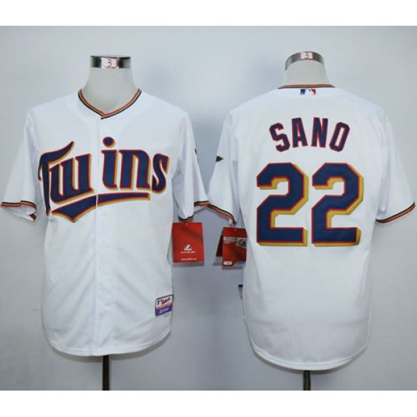 Twins #22 Miguel Sano White Home Cool Base Stitched Jersey