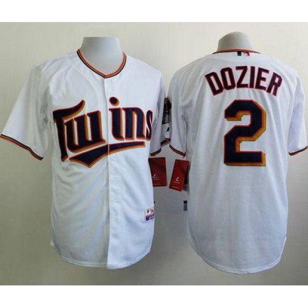 Twins #2 Brian Dozier White Home Cool Base Stitched Jersey