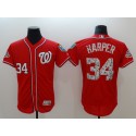 Washington Nationals #34 Bryce Harper Red 2018 Spring Training Flexbase Stitched Jersey