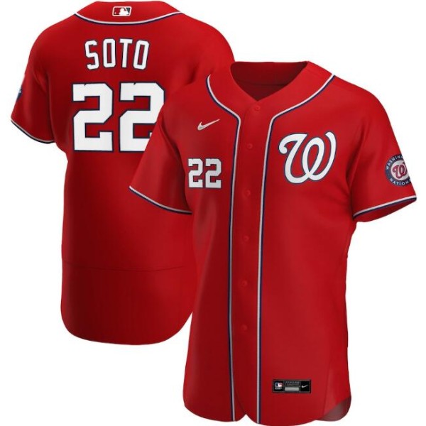 Washington Nationals Red #22 Juan Soto Flex Base Stitched Jersey