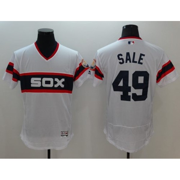 White Sox #49 Chris Sale White Flexbase Authentic Collection Alternate Home Stitched Jersey