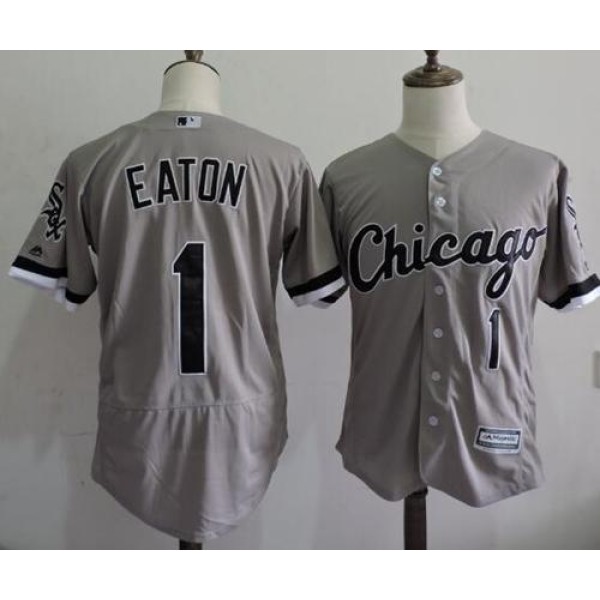 White Sox #1 Adam Eaton Grey Flexbase Authentic Collection Stitched Jersey