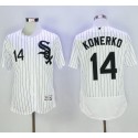White Sox #14 Paul Konerko White(Black Strip) Flexbase Authentic Collection Stitched Jersey