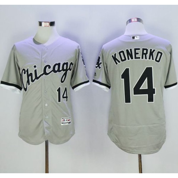 White Sox #14 Paul Konerko Grey Flexbase Authentic Collection Stitched Jersey
