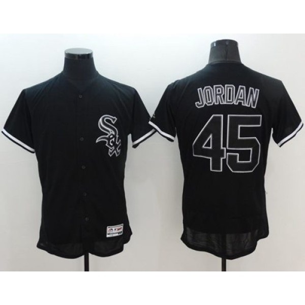 White Sox #45 Michael Jordan Black Fashion Flexbase Authentic Collection Stitched Jersey