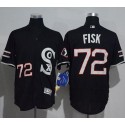 White Sox #72 Carlton Fisk Black New Flexbase Authentic Collection Stitched Jersey