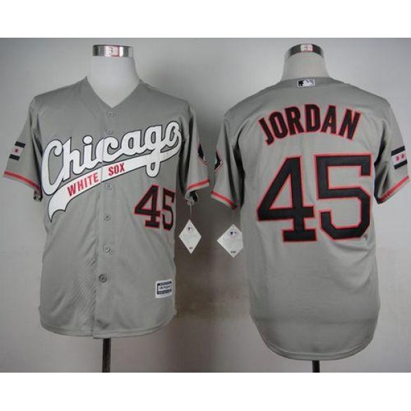 White Sox #45 Michael Jordan Grey New Cool Base Stitched Jersey