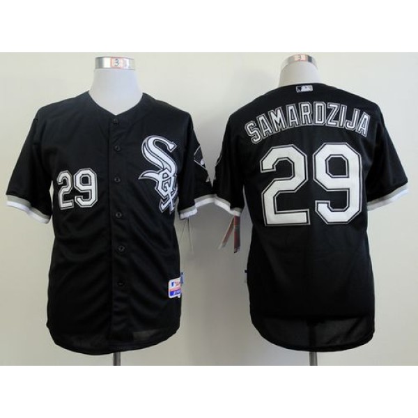 White Sox #29 Jeff Samardzija Black Cool Base Stitched Jerseys
