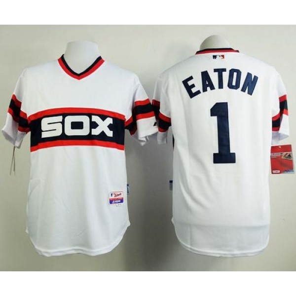 White Sox #1 Adam Eaton White Alternate Home Cool Base Stitched Jersey
