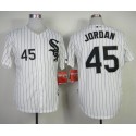 White Sox #45 Michael Jordan Stitched White Black Strip Jersey