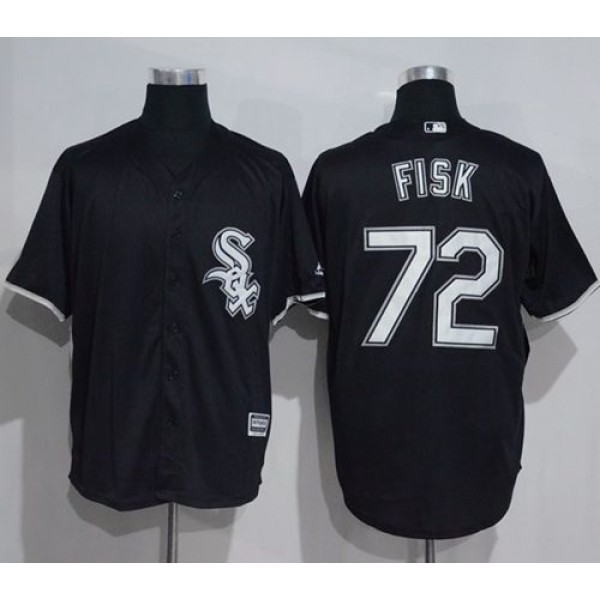 White Sox #72 Carlton Fisk Black New Cool Base Stitched Jersey