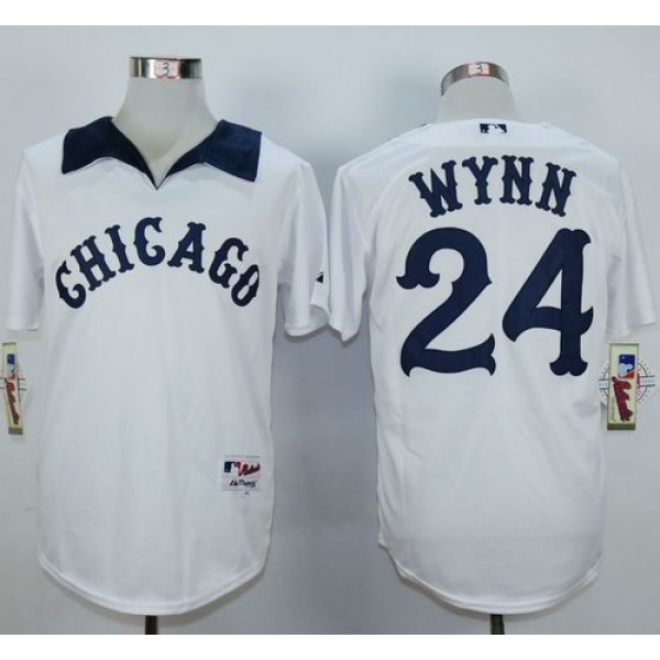 White Sox #24 Early Wynn White 1976 Turn Back The Clock Stitched Jersey