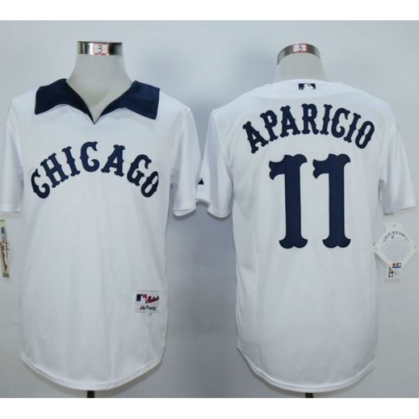 White Sox #11 Luis Aparicio White 1976 Turn Back The Clock Stitched Jersey