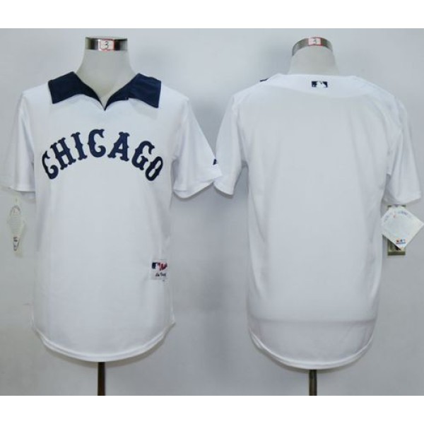 White Sox Blank White 1976 Turn Back The Clock Stitched Jersey
