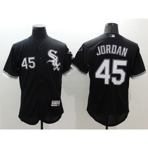 White Sox #45 Michael Jordan Black Flexbase Authentic Collection Stitched Jersey