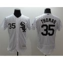 White Sox #35 Frank Thomas White(Black Strip) Flexbase Authentic Collection Stitched Jersey