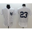 Yankees #23 Don Mattingly White Strip Flexbase Authentic Collection Stitched Jersey