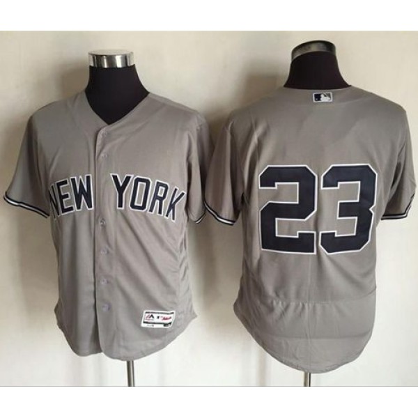 Yankees #23 Don Mattingly Grey Flexbase Authentic Collection Stitched Jersey