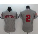 Yankees #2 Derek Jeter Grey Fashion Stars Stripes Flexbase Authentic Stitched Jersey