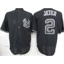 Yankees #2 Derek Jeter Black Fashion Stitched Jersey