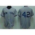 Yankees #42 Mariano Rivera Stitched Grey Jersey