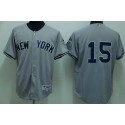 Yankees #15 Thurman Munson Stitched Grey Jersey