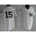 Yankees #15 Thurman Munson Stitched White Jersey