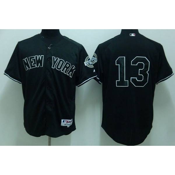 Yankees #13 Alex Rodriguez Stitched Black Jersey