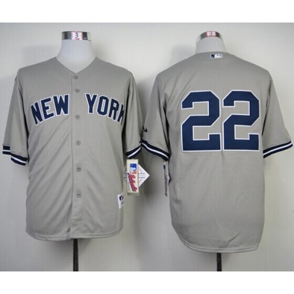 Yankees #22 Jacoby Ellsbury Grey Stitched Jersey